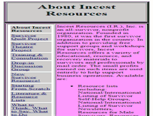 Tablet Screenshot of incestresourcesinc.org